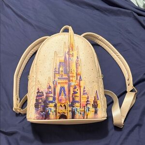Loungefly Castle Print Cream 50th Anniversary backpack